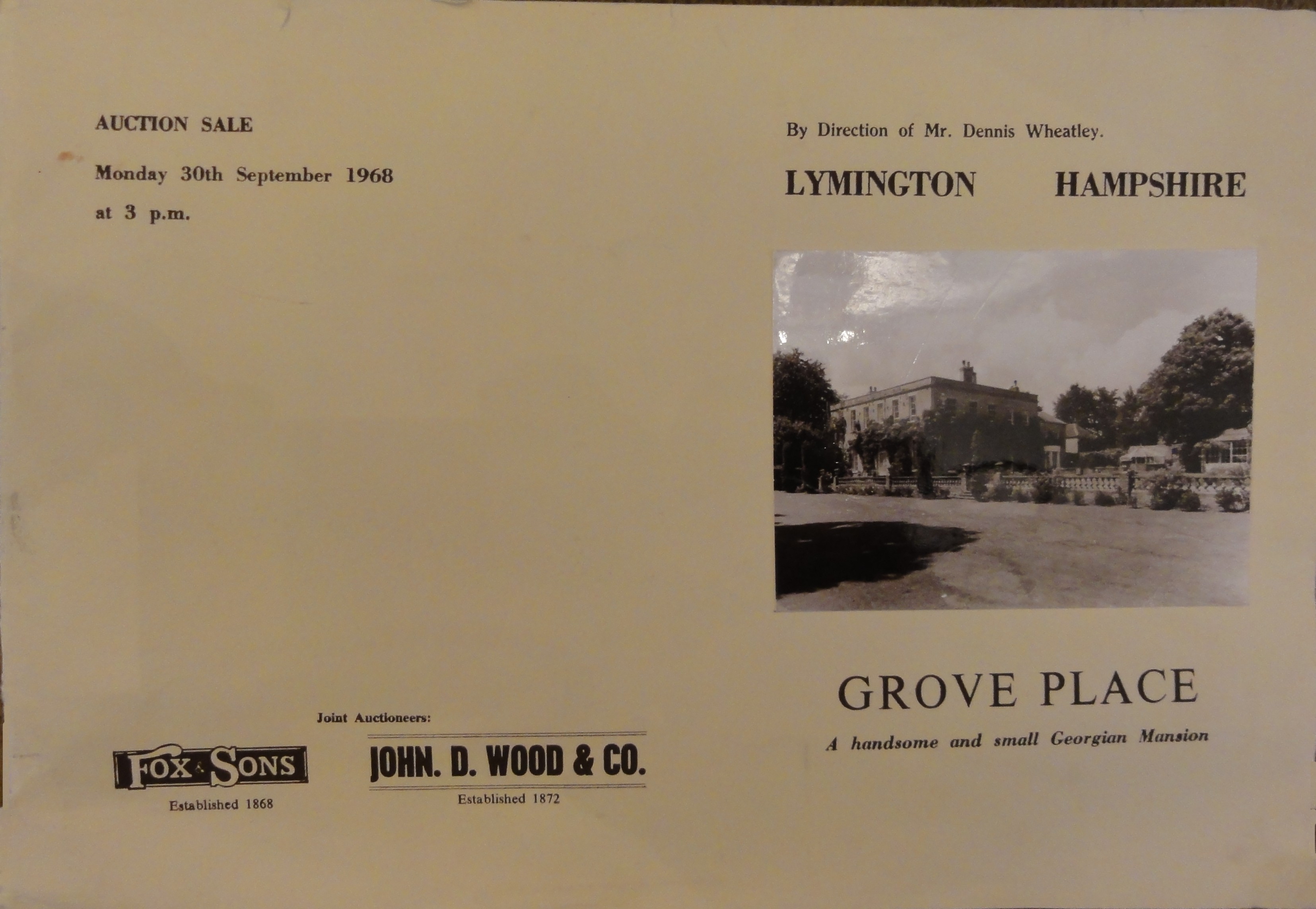 Grove House Auction Catalogue - house
